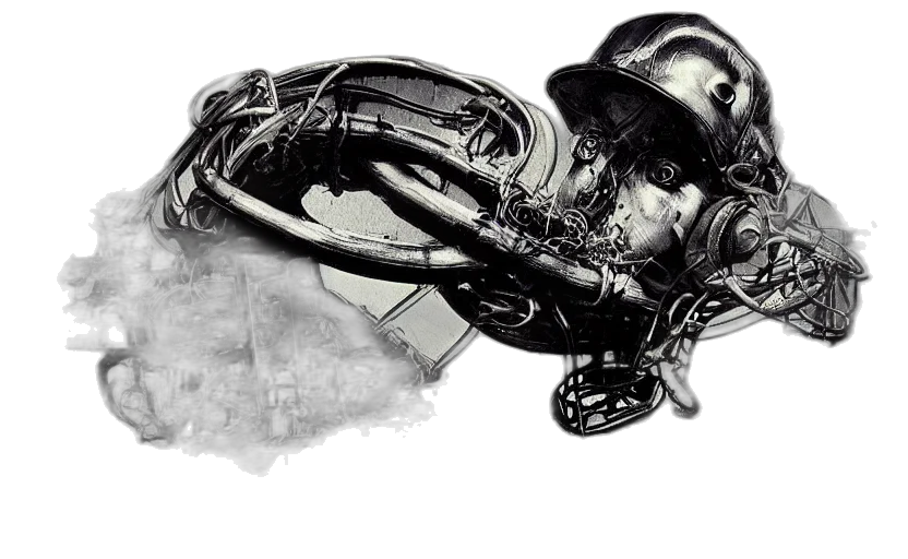 robot, mask, weapon, car transparent PNG cut-out