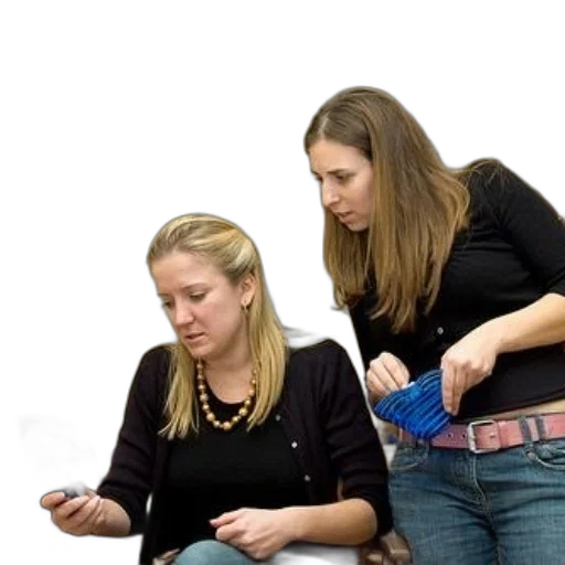 jewelry, staff, two, women transparent PNG cut-out