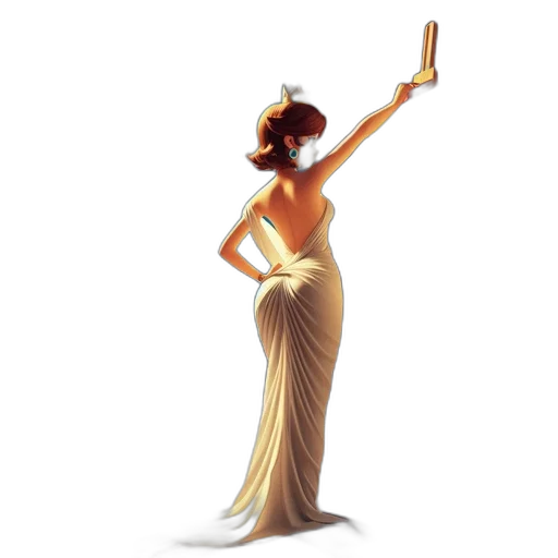 dress, staff, jewelry, weapon transparent PNG cut-out