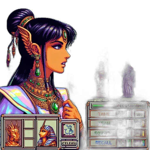 jewelry, face, staff, pixel art transparent PNG cut-out