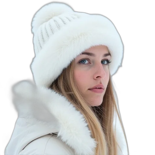 hat, jacket, face, photorealistic transparent PNG cut-out