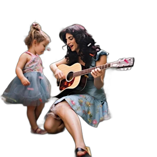 photorealistic, concept art, woman, playing transparent PNG cut-out