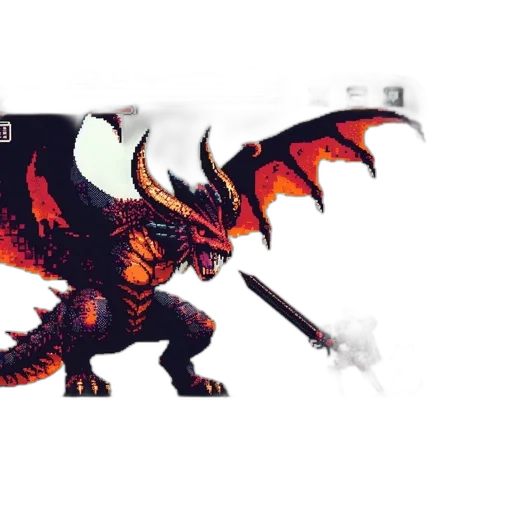 dragon, sword, concept art, fantasy art transparent PNG cut-out