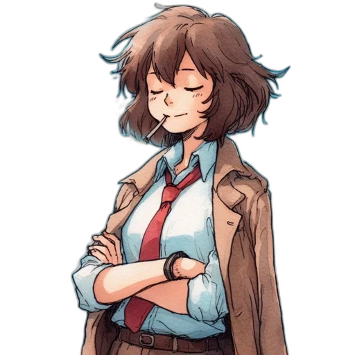 jacket, staff, face, dress transparent PNG cut-out
