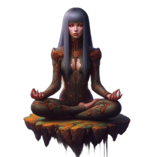 fantasy art, concept art, pixel art, cyberpunk transparent PNG cut-out