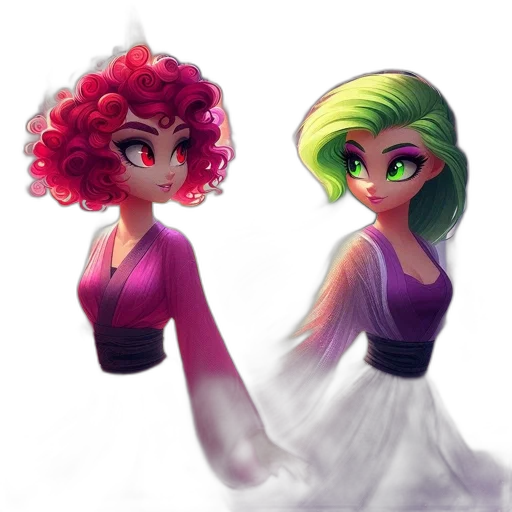 dress, hair, concept art, watercolor transparent PNG cut-out