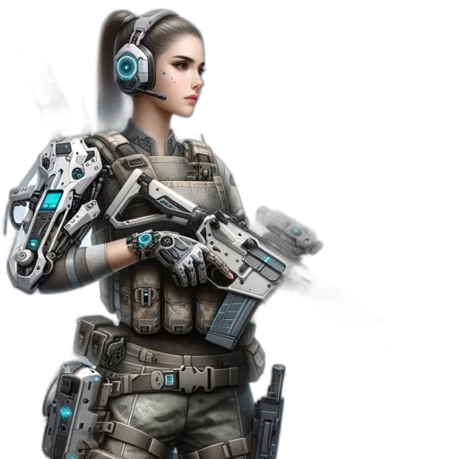 weapon, robot, concept art, cyberpunk transparent PNG cut-out