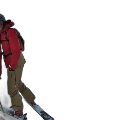 3d render, snow, skier, red transparent PNG cut-out