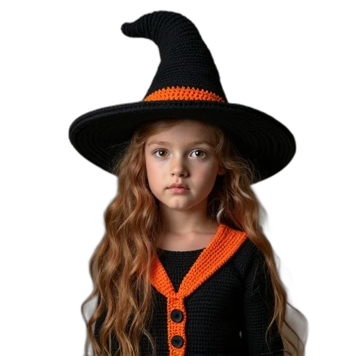 hat, dress, staff, photorealistic transparent PNG cut-out