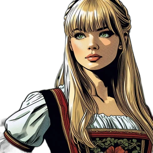dress, comic book art, fantasy art, concept art transparent PNG cut-out