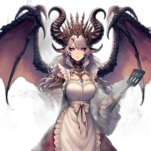 dragon, staff, dress, fantasy art transparent PNG cut-out