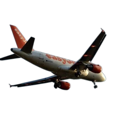 3d render, photorealistic, easyjet, airplane transparent PNG cut-out