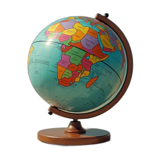 3d render, earth tones, globe, magazine transparent PNG cut-out