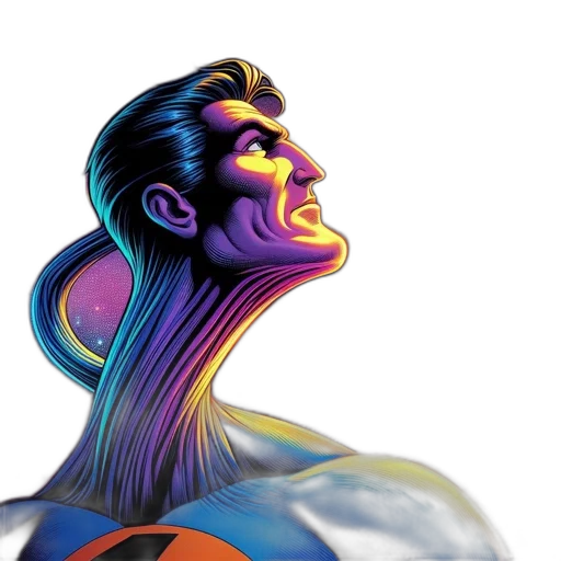 face, comic book art, concept art, 3d render transparent PNG cut-out