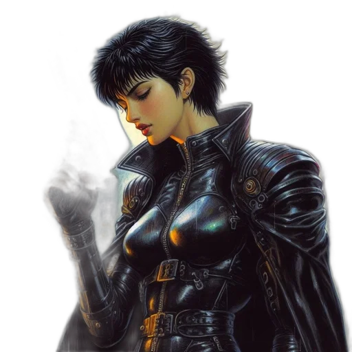 jacket, concept art, cyberpunk, fantasy art transparent PNG cut-out