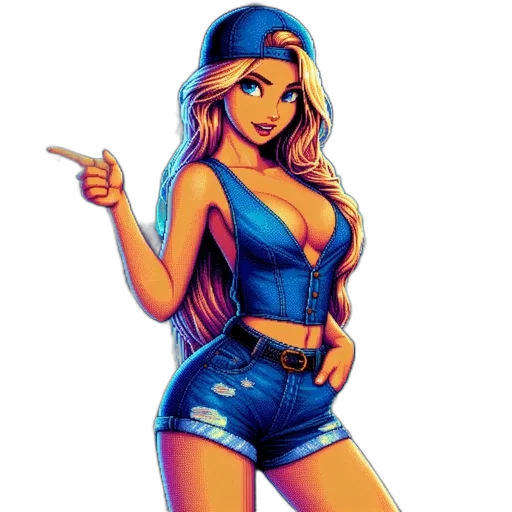 pixel art, comic book art, cartoon, anime transparent PNG cut-out