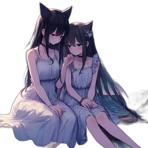dress, mask, anime, watercolor transparent PNG cut-out