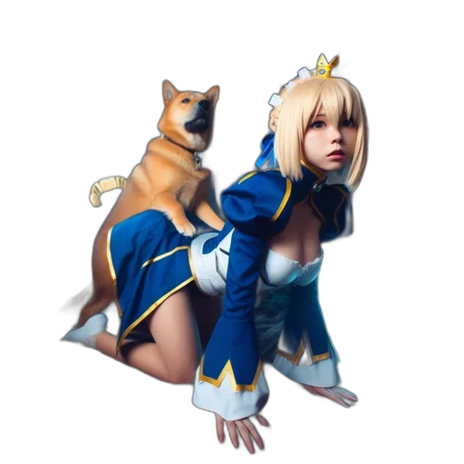 staff, animal, dragon, dress transparent PNG cut-out