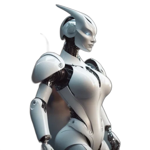 robot, concept art, 3d render, cyberpunk transparent PNG cut-out