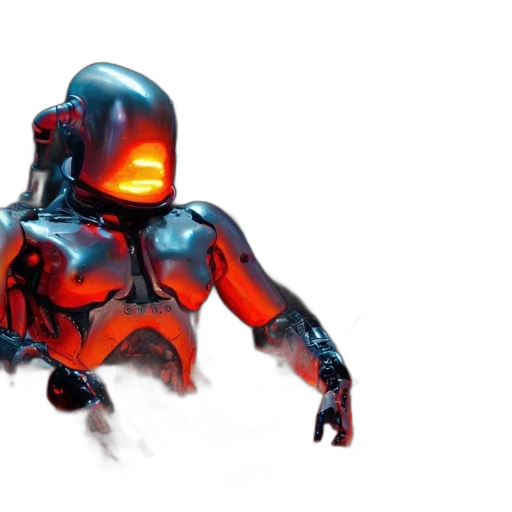 robot, mask, creature, jacket transparent PNG cut-out