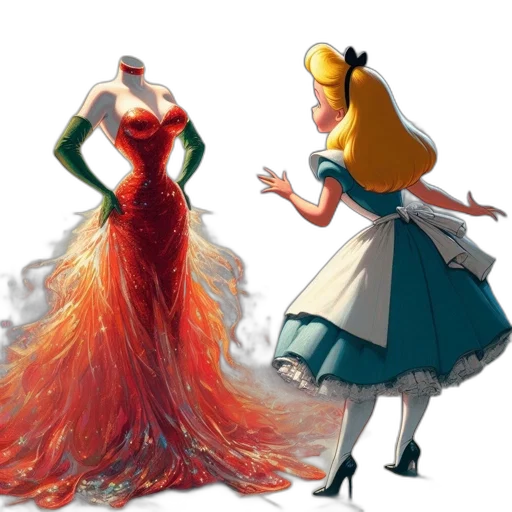 dress, crown, concept art, 3d render transparent PNG cut-out