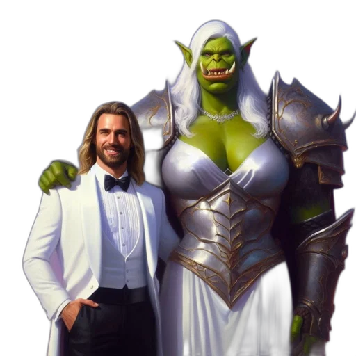 concept art, fantasy art, 3d render, two transparent PNG cut-out