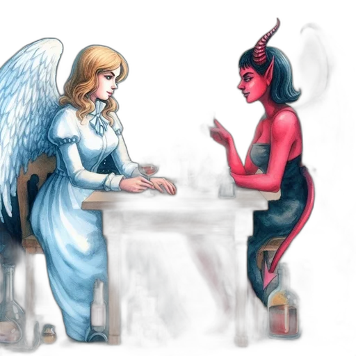 concept art, fantasy art, comic book art, watercolor transparent PNG cut-out
