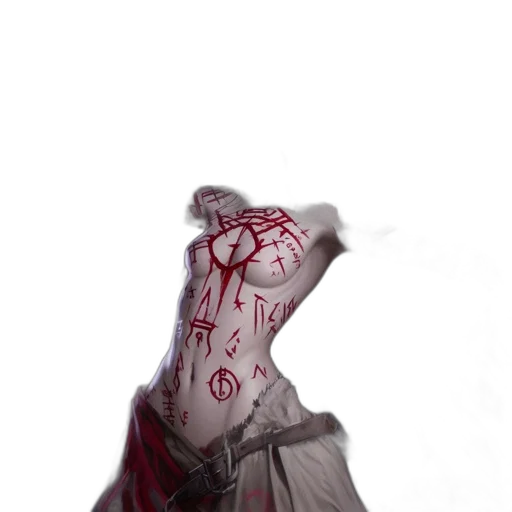 dress, mask, creature, weapon transparent PNG cut-out