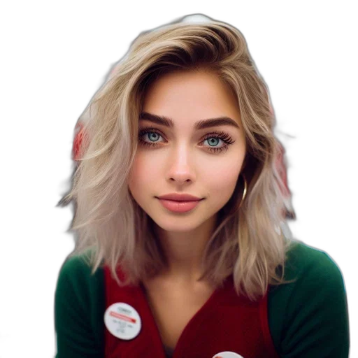 face, hair, jacket, hat transparent PNG cut-out