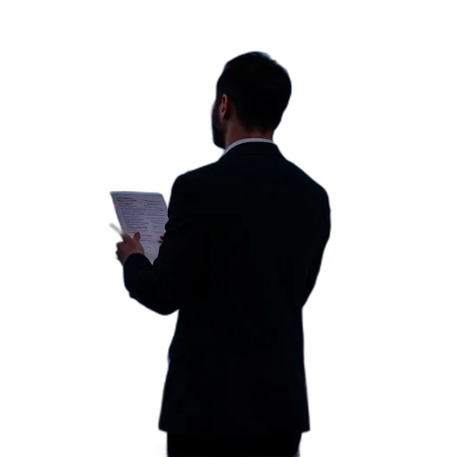 staff, jacket, face, dress transparent PNG cut-out