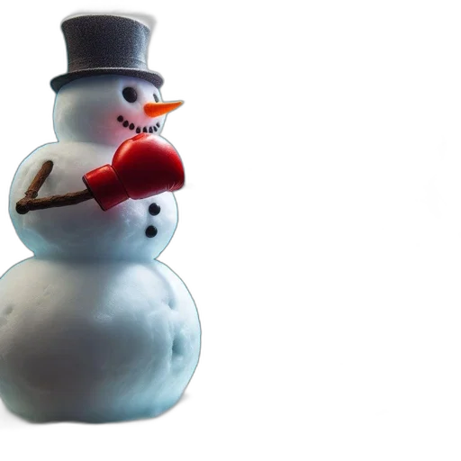 3d render, snowman, aquarium, faces transparent PNG cut-out