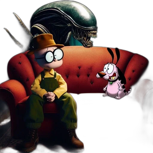 robot, hat, furniture, creature transparent PNG cut-out