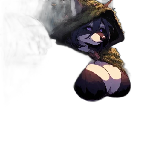 mask, creature, hat, staff transparent PNG cut-out