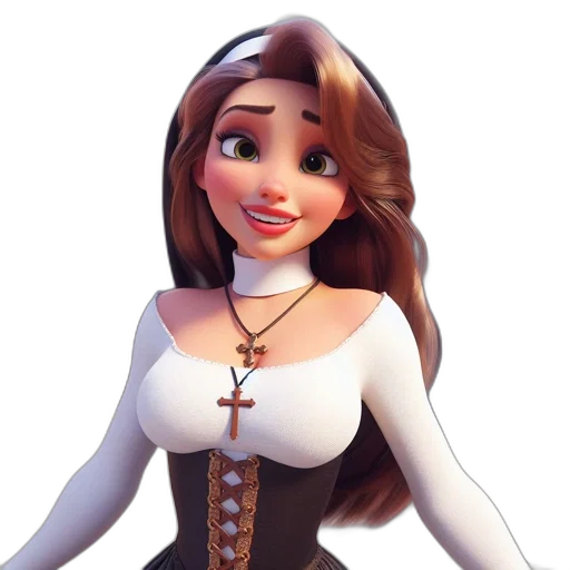 dress, jewelry, staff, face transparent PNG cut-out