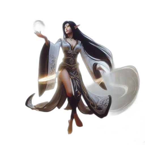 dress, sword, jewelry, staff transparent PNG cut-out