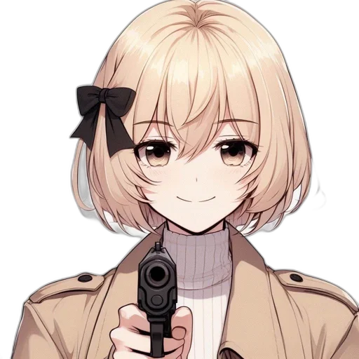 weapon, jacket, staff, face transparent PNG cut-out