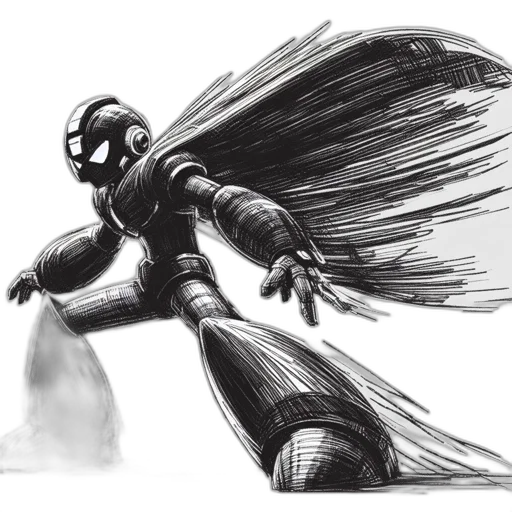robot, weapon, sword, comic book art transparent PNG cut-out