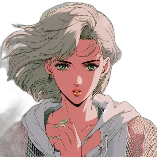 face, jacket, weapon, hair transparent PNG cut-out