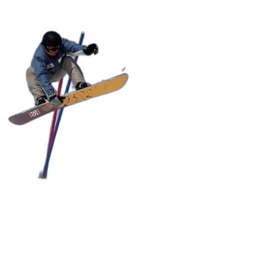 staff, photorealistic, snow, snowboarder transparent PNG cut-out