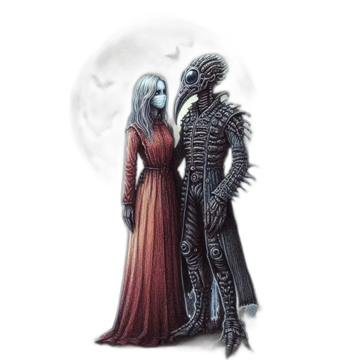 dress, mask, dragon, fantasy art transparent PNG cut-out