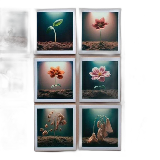flower, photorealistic, underwater, twelve transparent PNG cut-out