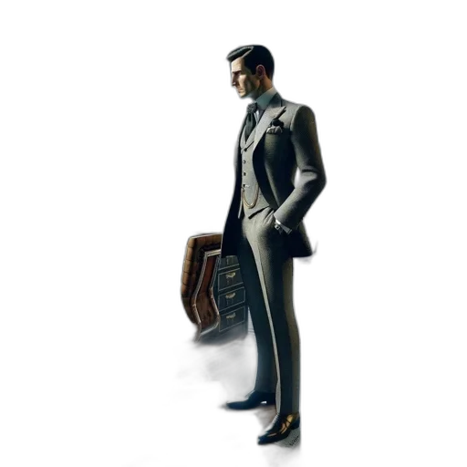 jacket, staff, concept art, photorealistic transparent PNG cut-out