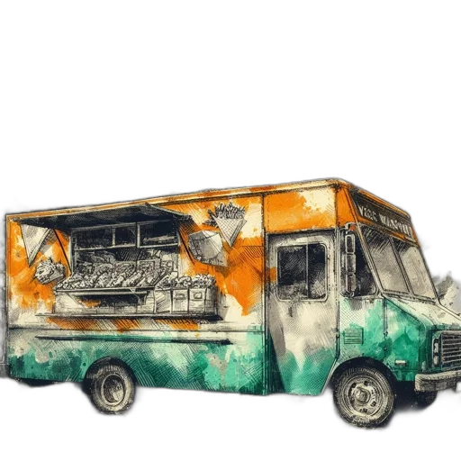 food, car, watercolor, concept art transparent PNG cut-out