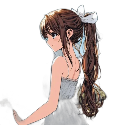 dress, hair, staff, crown transparent PNG cut-out