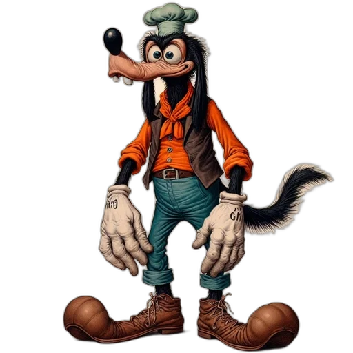 animal, jacket, staff, hat transparent PNG cut-out