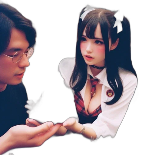 anime, photorealistic, concept art, oil painting transparent PNG cut-out