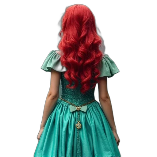 dress, hair, crown, 3d render transparent PNG cut-out