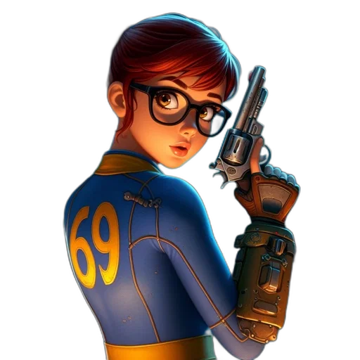 weapon, staff, robot, jacket transparent PNG cut-out