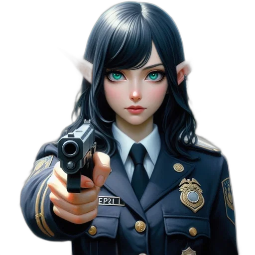 weapon, staff, face, jacket transparent PNG cut-out