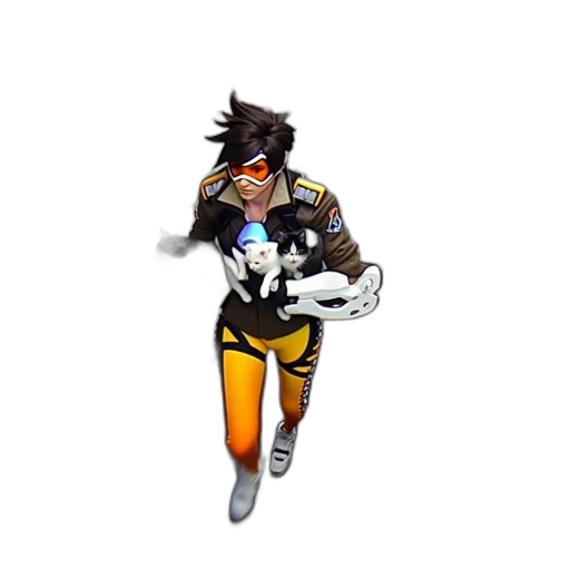jacket, staff, weapon, robot transparent PNG cut-out